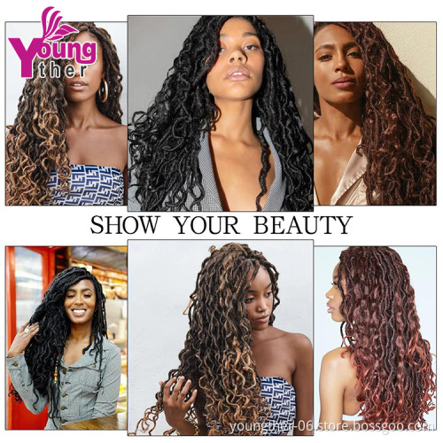 Mermaid Faux Locs 20inch Braids Hair Bohemin Crochet Braids Synthetic Braiding Hair Extension For Afro Women